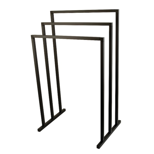 Kingston Brass SCC8280 Pedestal 3-Tier Steel Construction Towel Rack, Matte Black SCC8280 - main